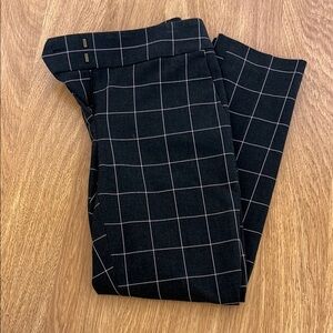 Loft Charcoal Checkered Pants